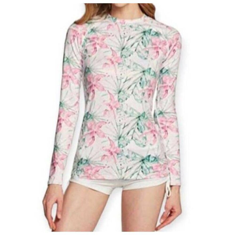 ATHLIO PINK & WHITE FLORAL ATHLETIC TOP SZ.L EUC.